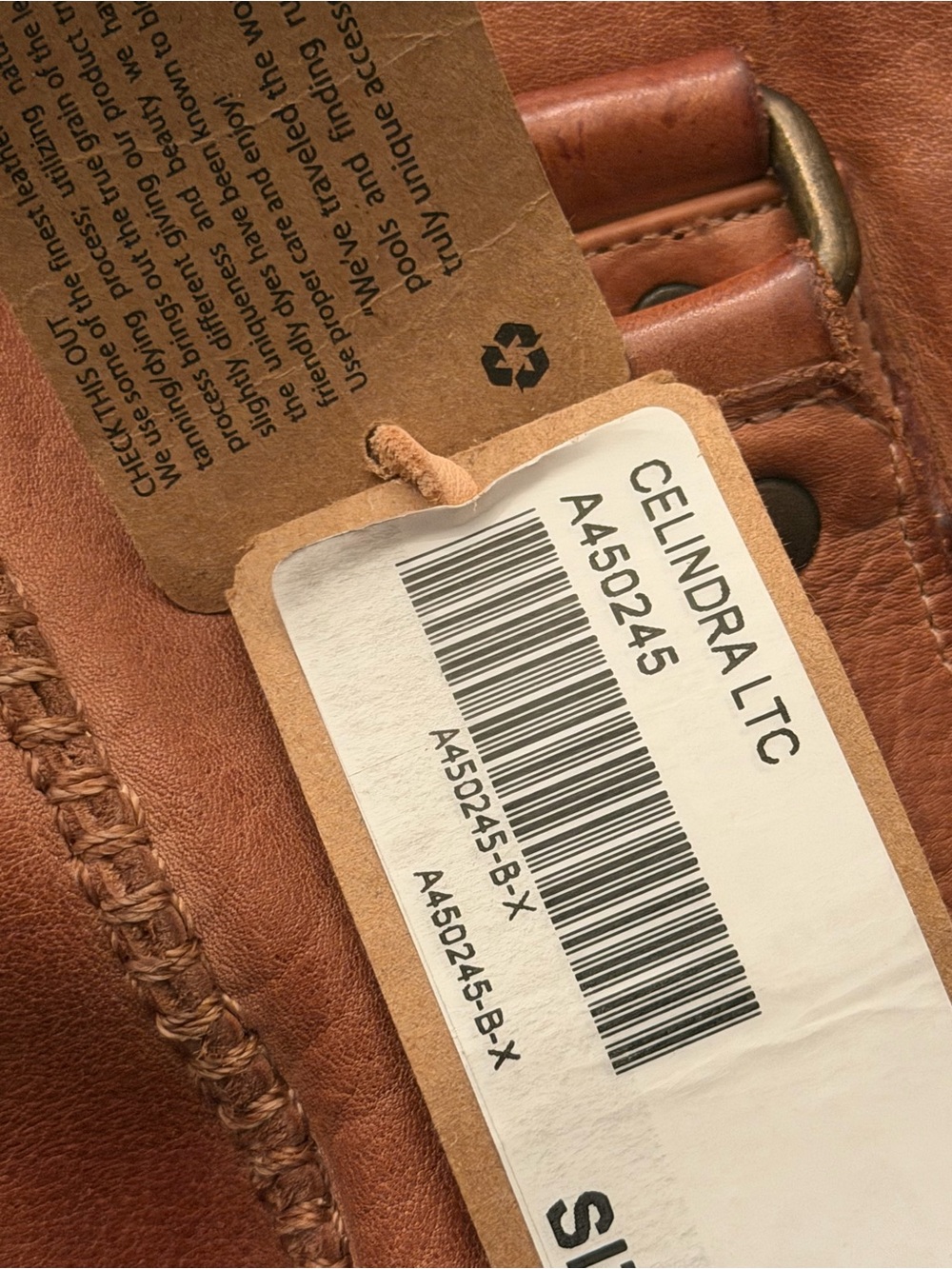 BED|STÜ Celindra LTC Distressed Leather Zip-Top Tote Bag (A - Picture 4 of 8